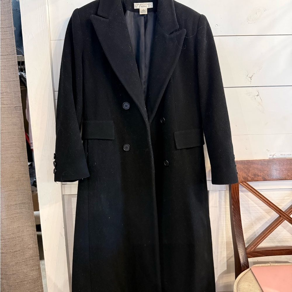 Preston & York Classic Black Wool Coat